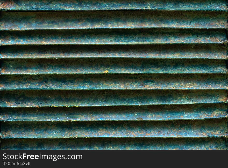 Old metal rusty ventilation grille