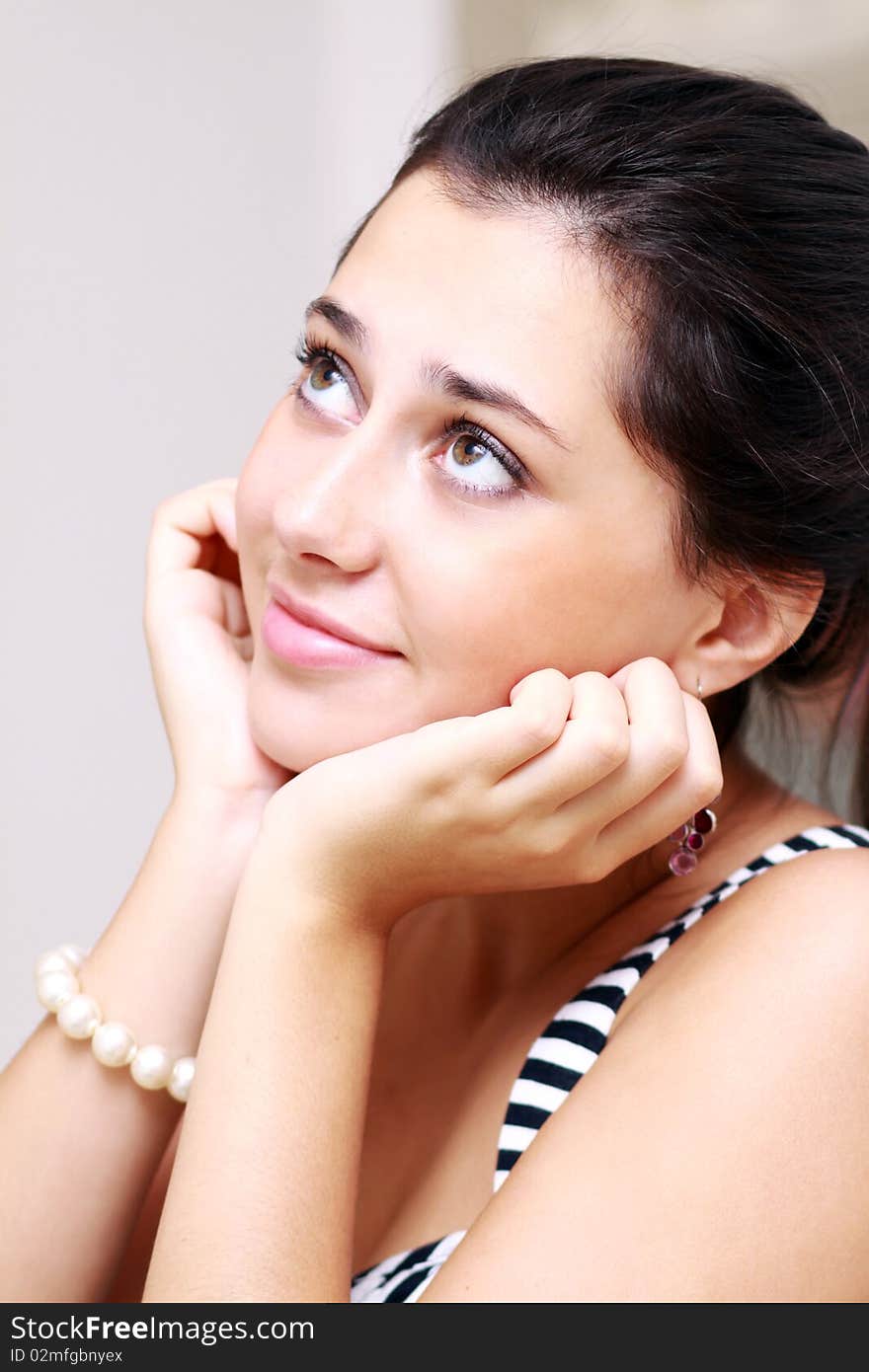 Portrait of young happy woman