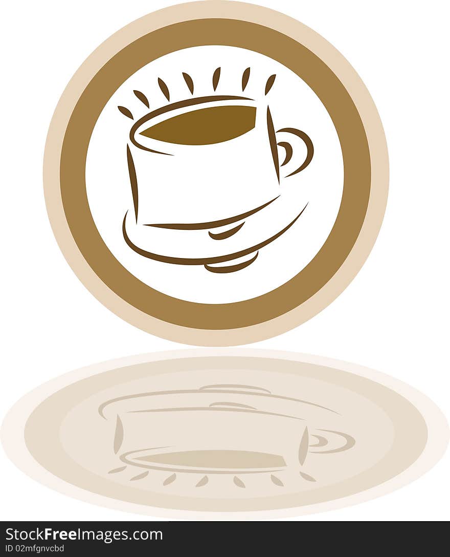 Cup of coffee ideal for logo or background illustration. Cup of coffee ideal for logo or background illustration.