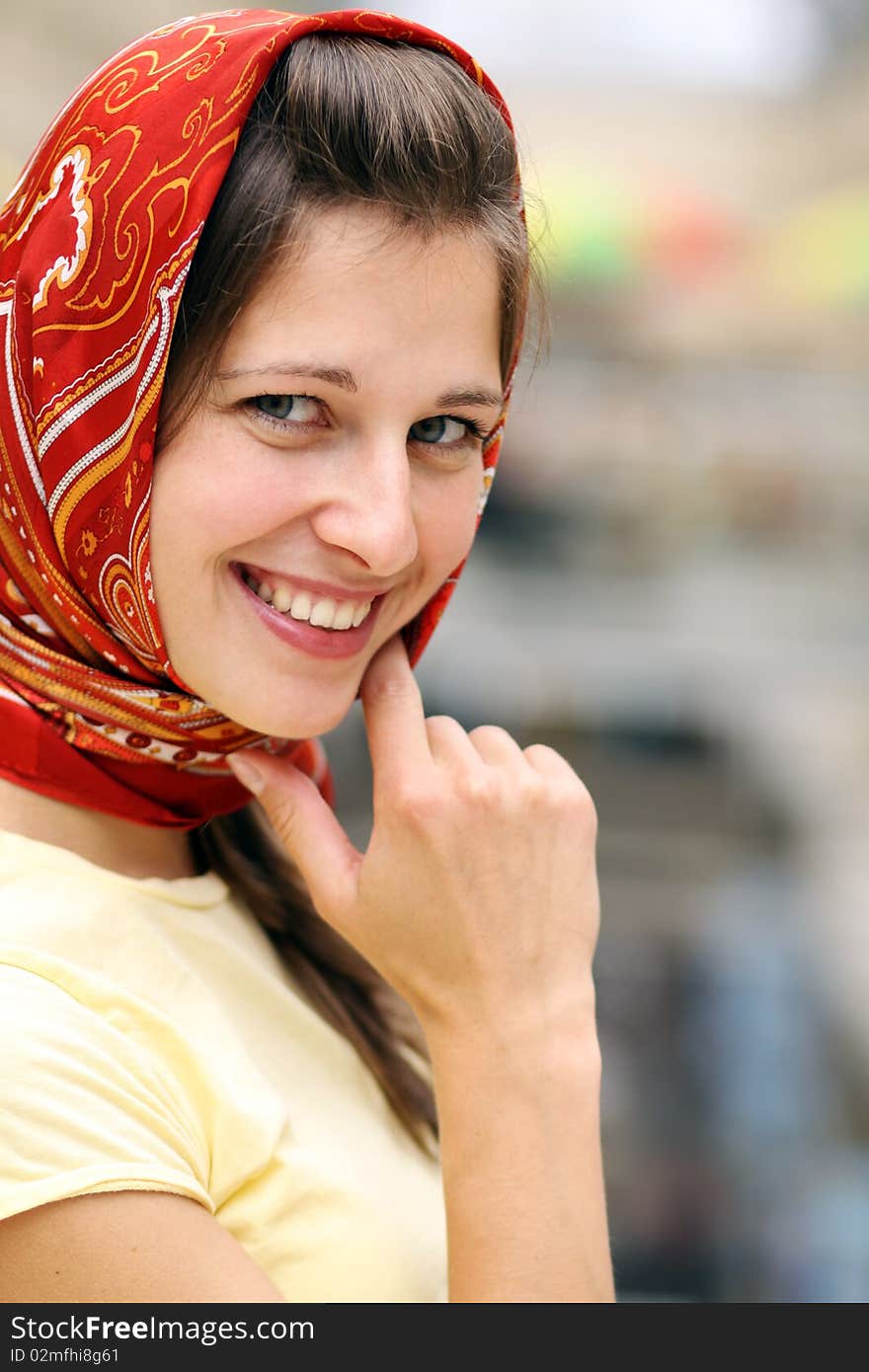 Portrait of young happy smiling woman. Portrait of young happy smiling woman