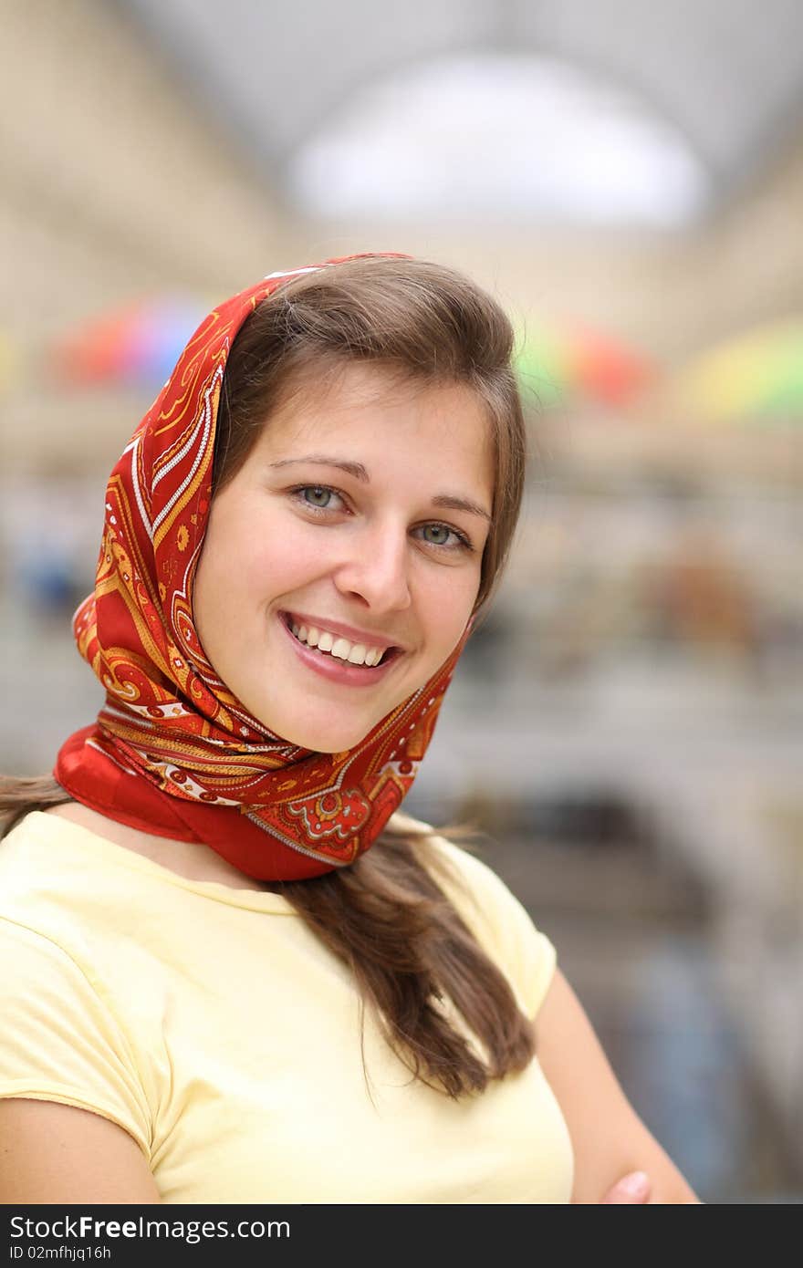 Portrait of young happy smiling woman