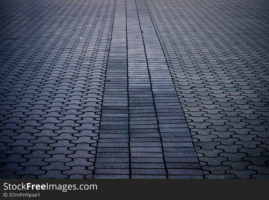 Brick pavers forming lines and patterns