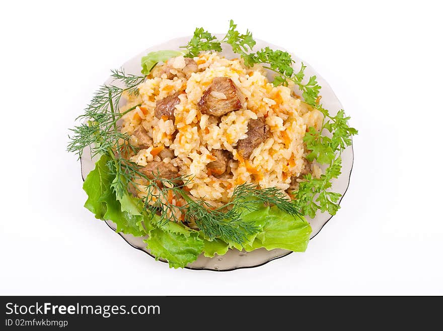 Pilaf on plate