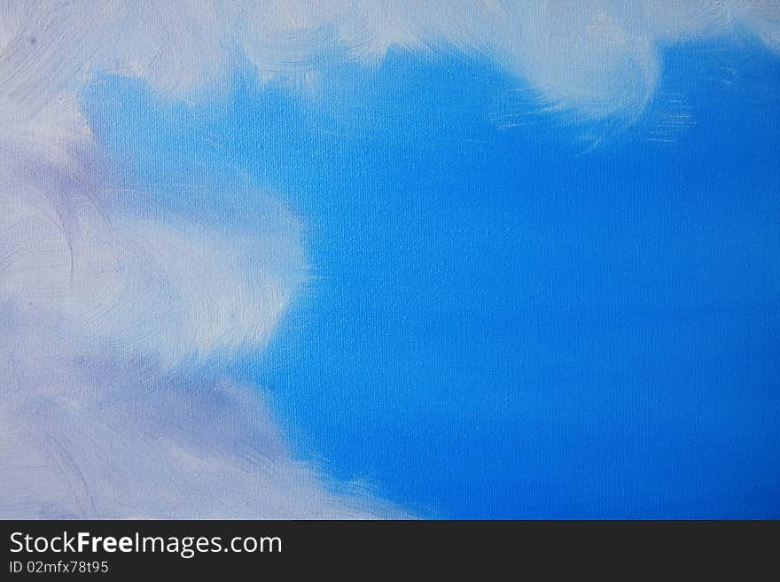 Clouds and blue sky painting.