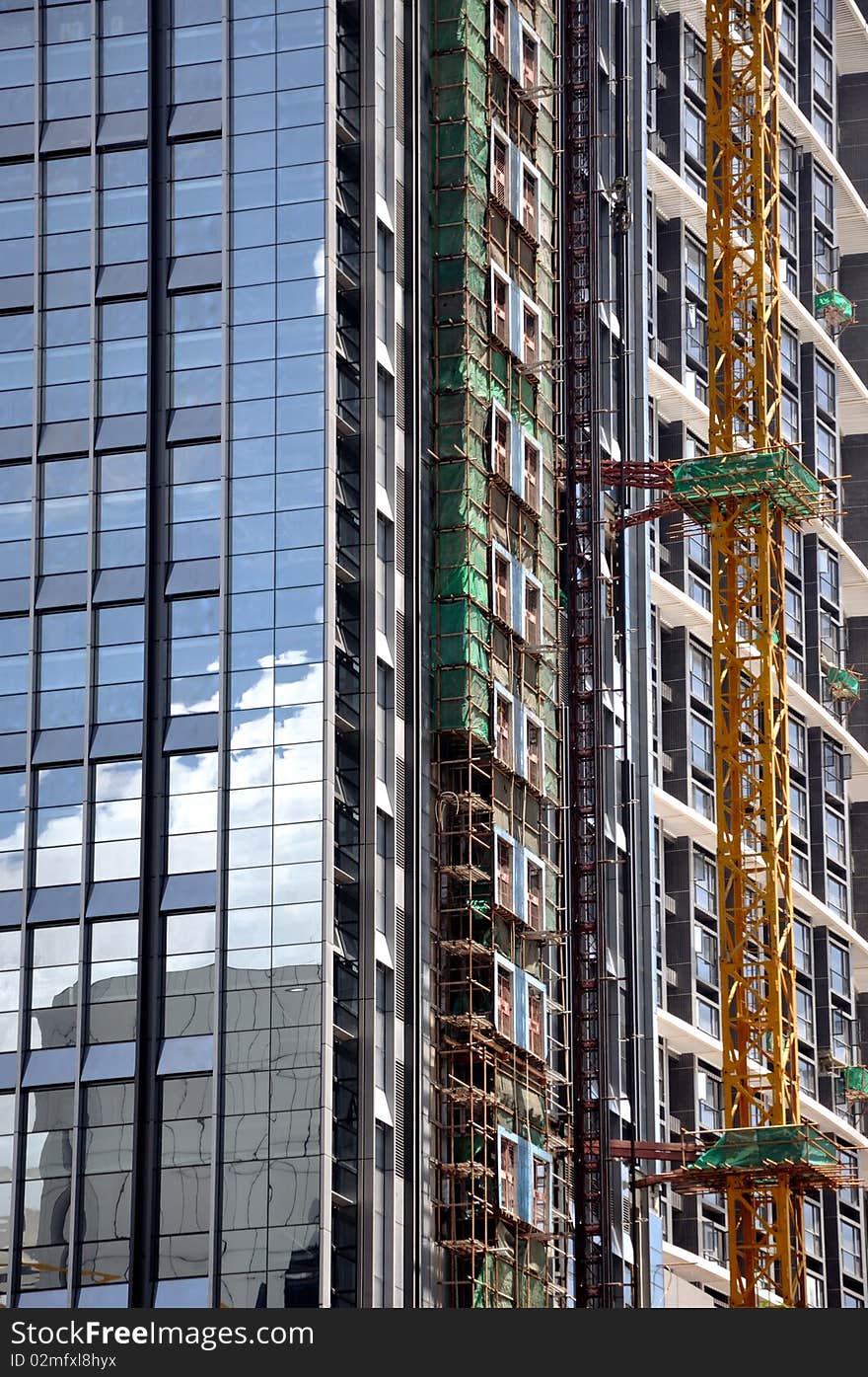 External Wall In Construction Of Modern Building