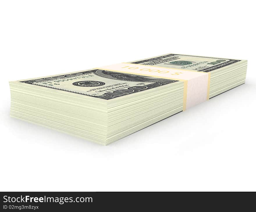 Pack of money. 3d rendered image