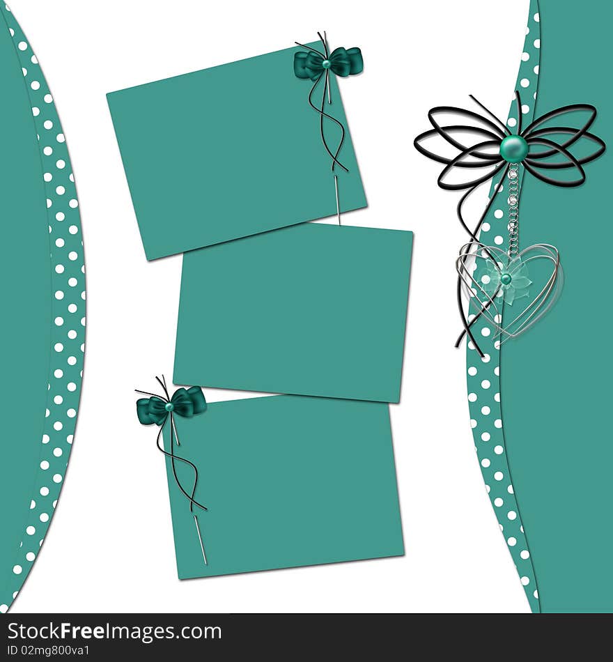 Congratulation green card with sheets for design