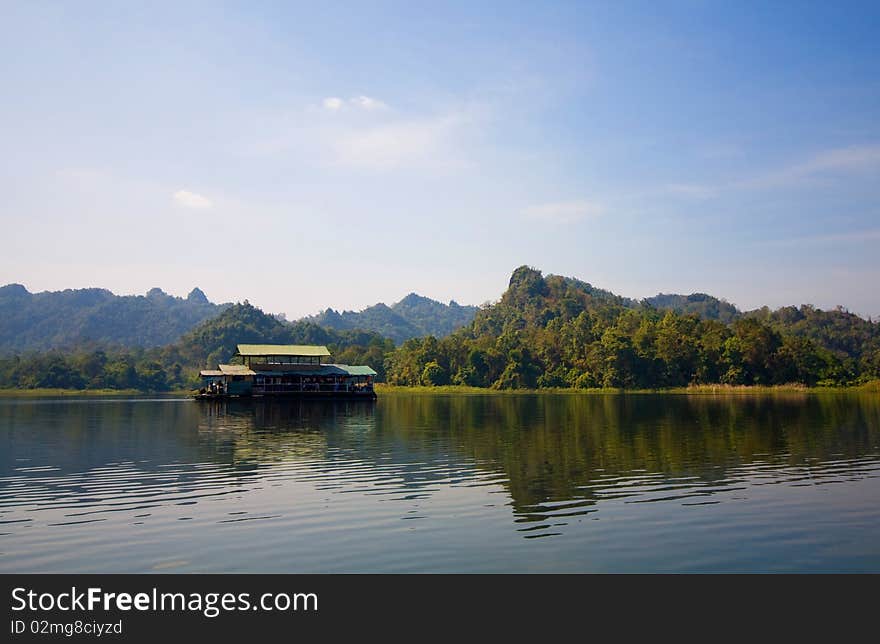 Lake view and mountain of Thailand