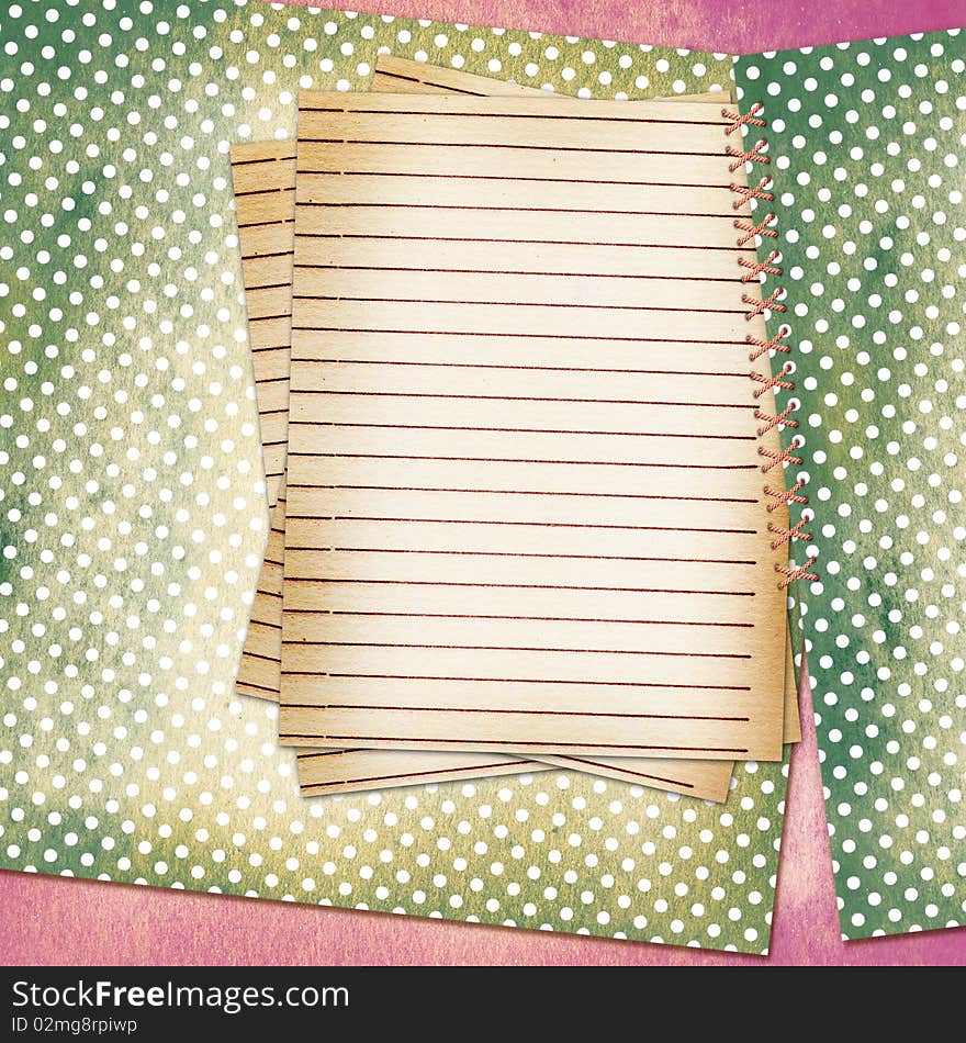 Grunge sheet polka dot background. Grunge sheet polka dot background