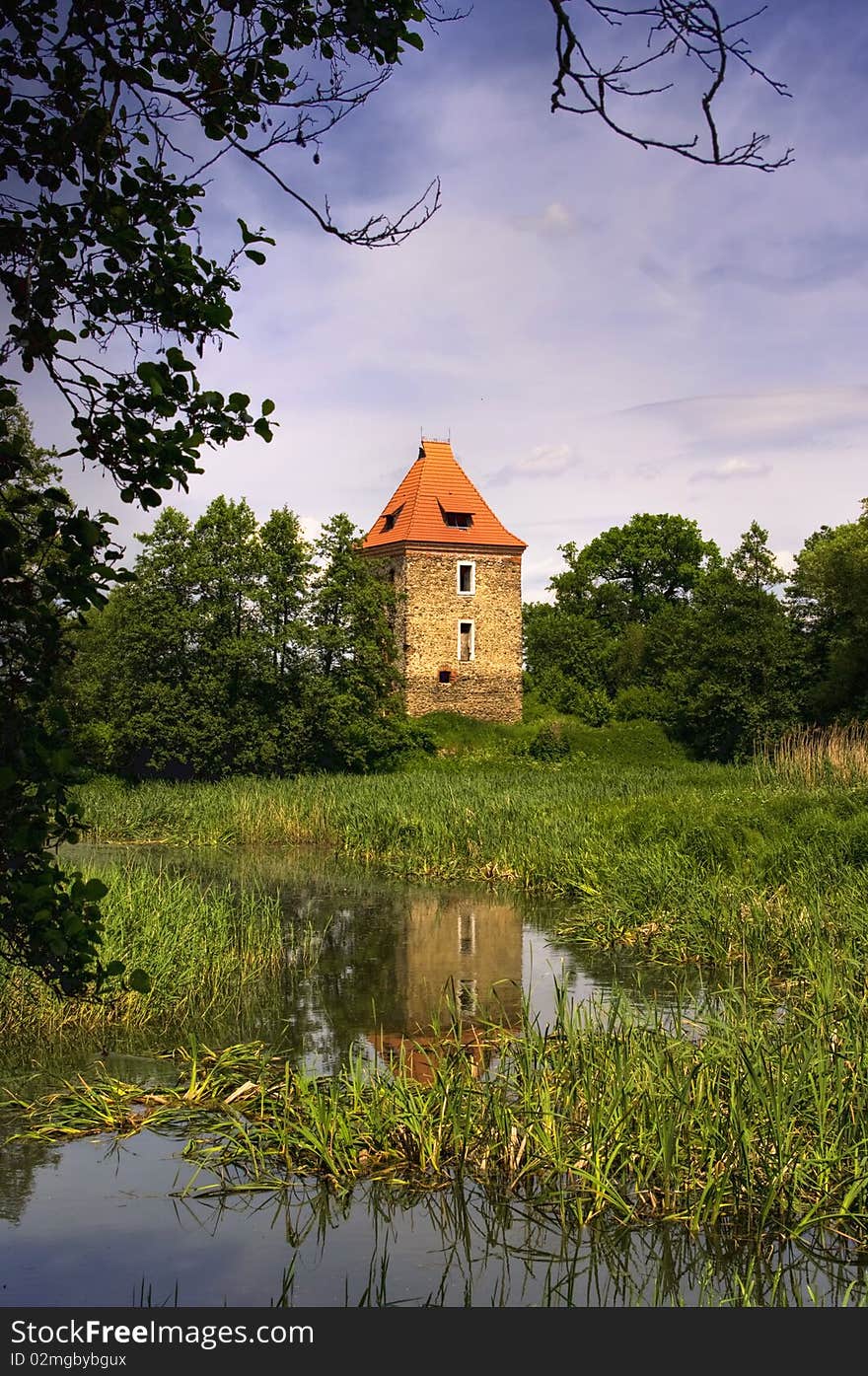 Old tower at the lake