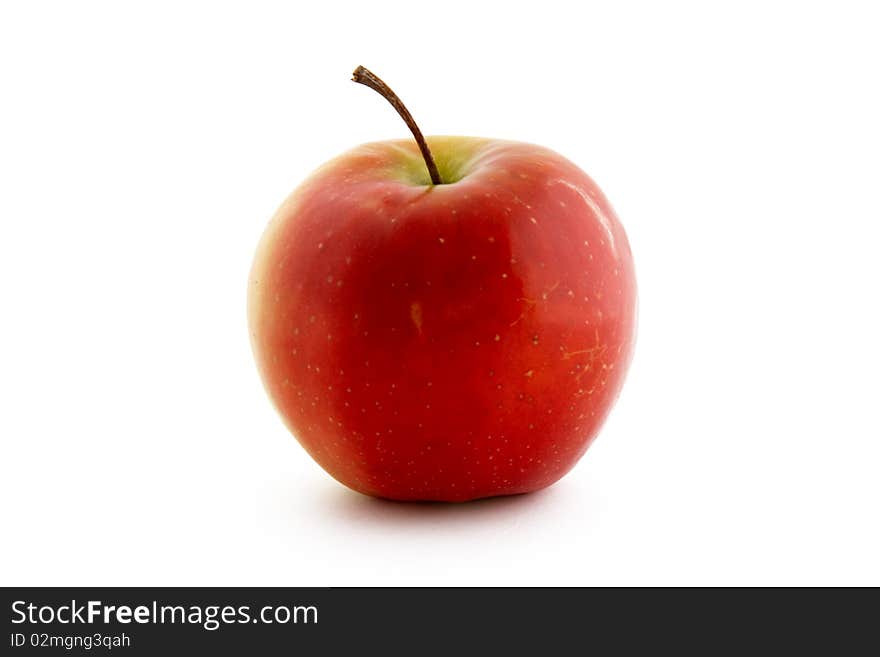 Red apple on a white background