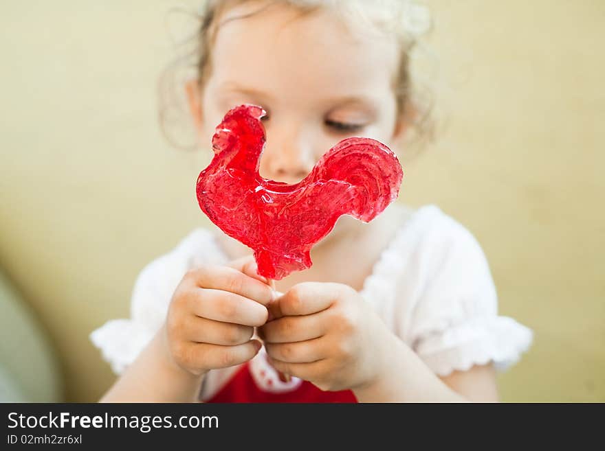 An image of a girl with sweet red. An image of a girl with sweet red