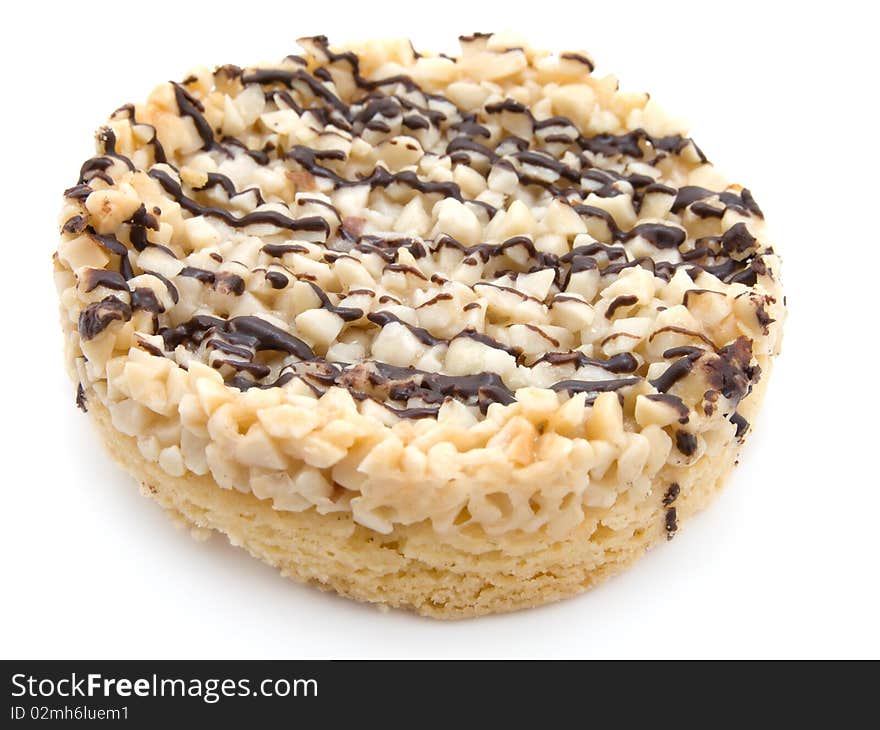 Cookies with chocolate glaze, Isolated on White Background