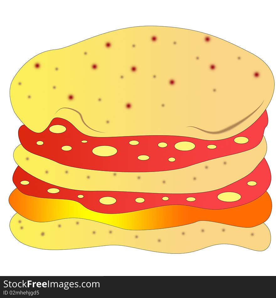 Very bright and colorful tasty sandwich