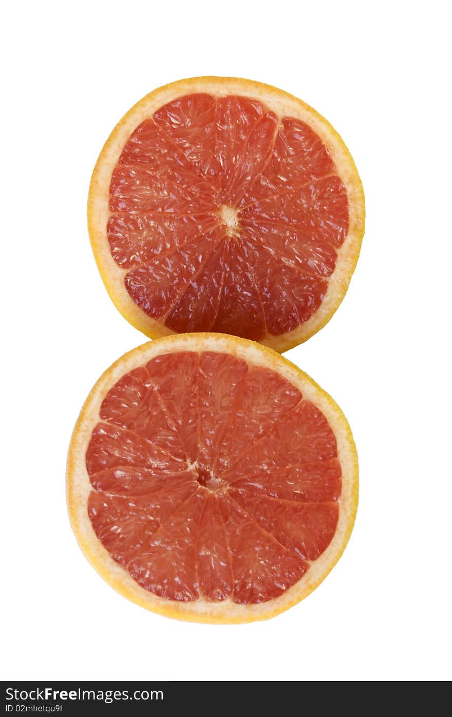 Orange cut in half