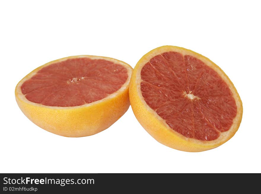 Orange cut in half