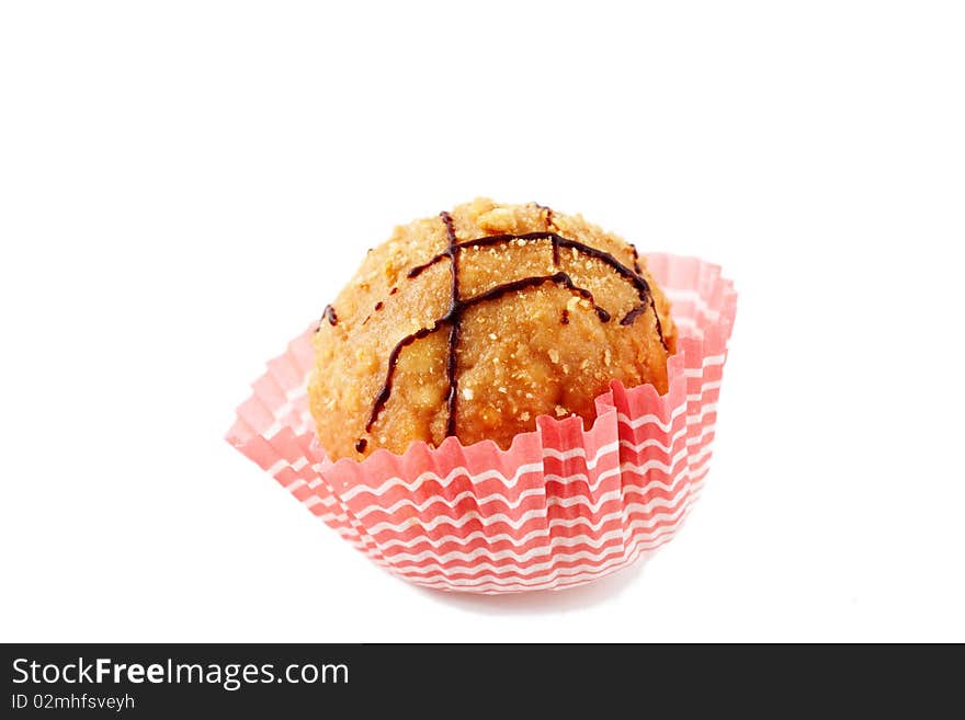 A muffin isolated on white. A muffin isolated on white