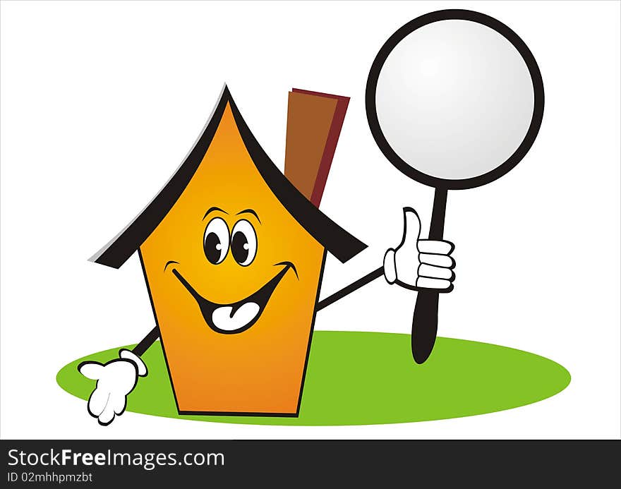 Sweet home search illustration over white background.