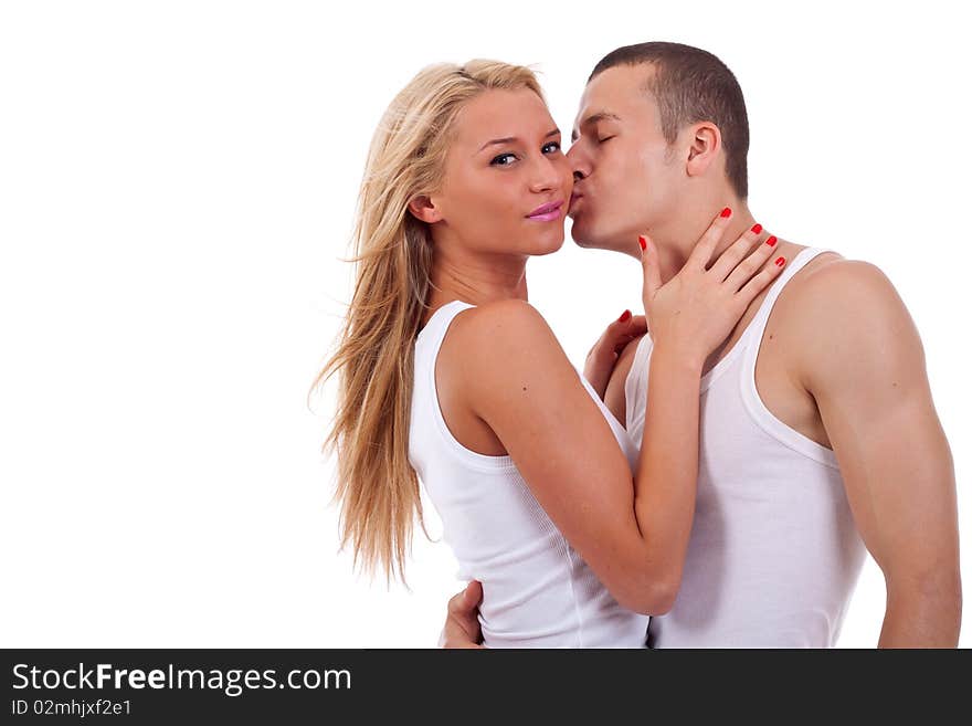 Man Kissing Woman