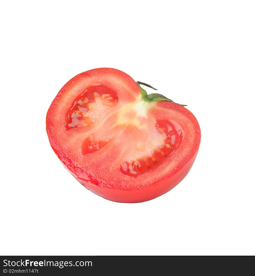 Fresh tomato on white background