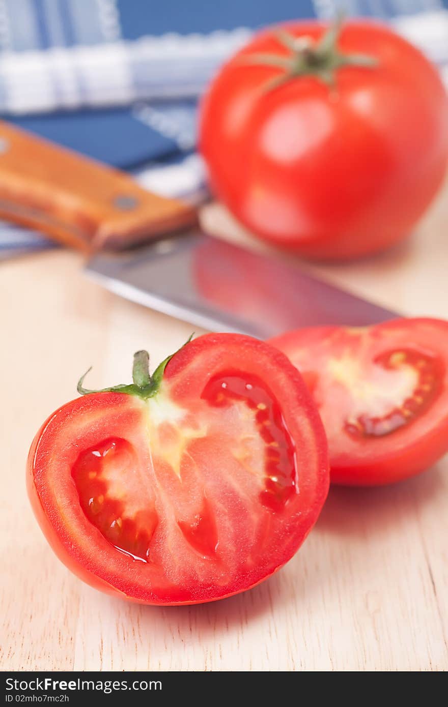 Fresh tomato on white background