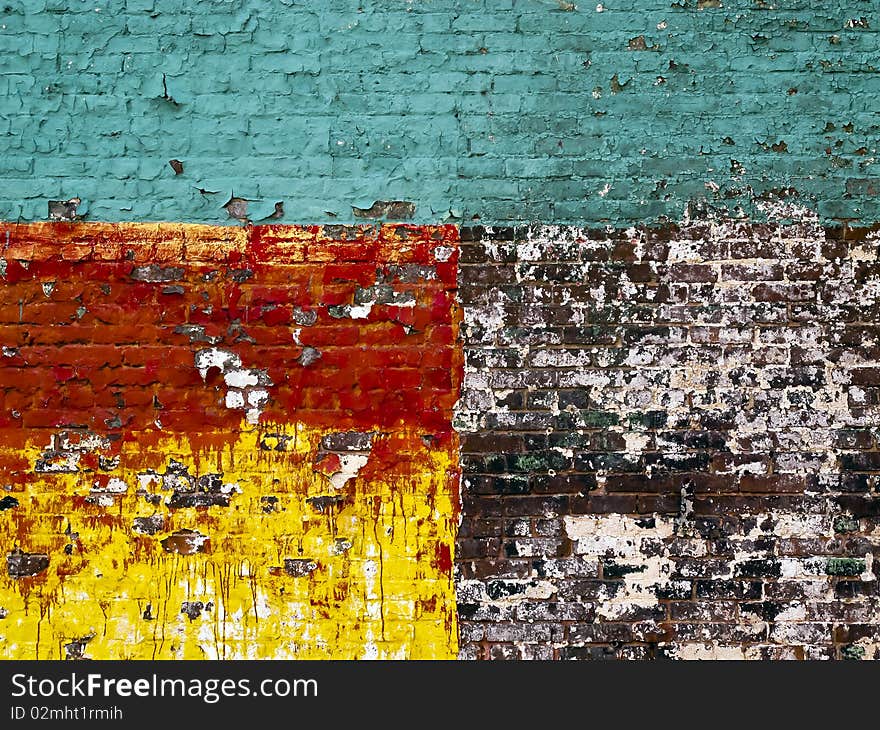 Brick wall that has been painted in New York City