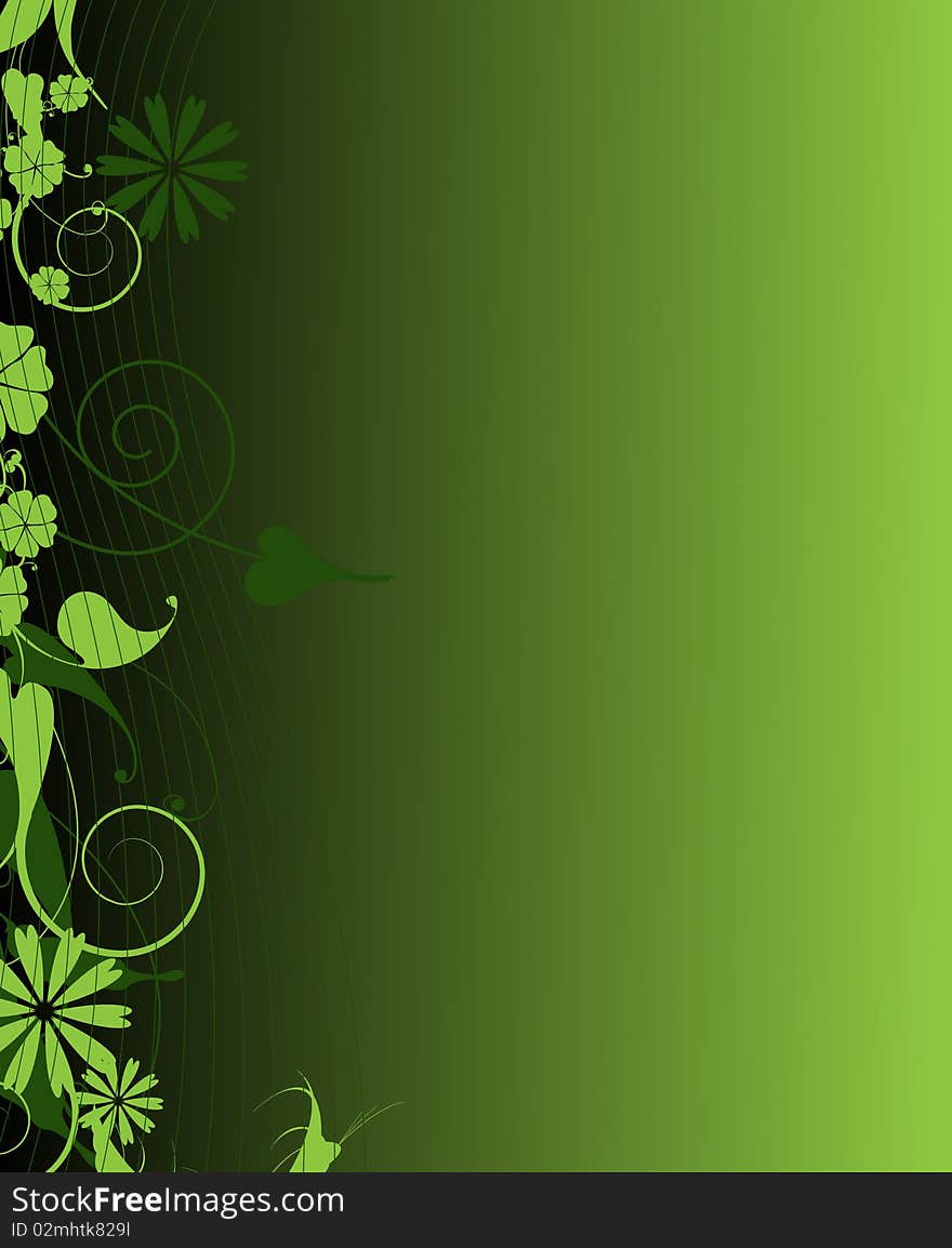 Abstract elegance floral pattern on a emerald background. Abstract elegance floral pattern on a emerald background