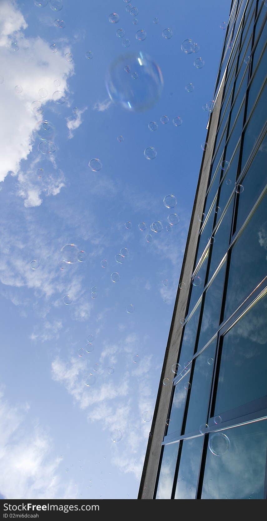 Bubbles Against Window