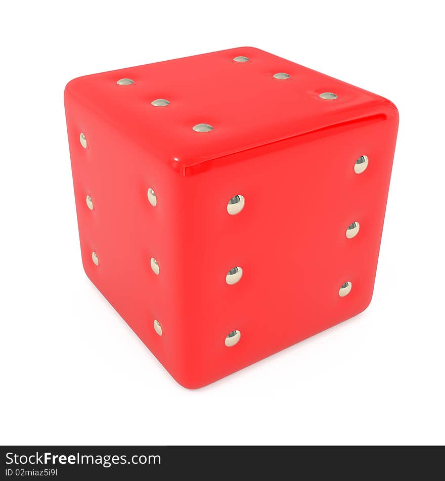 Red dice isolated on white