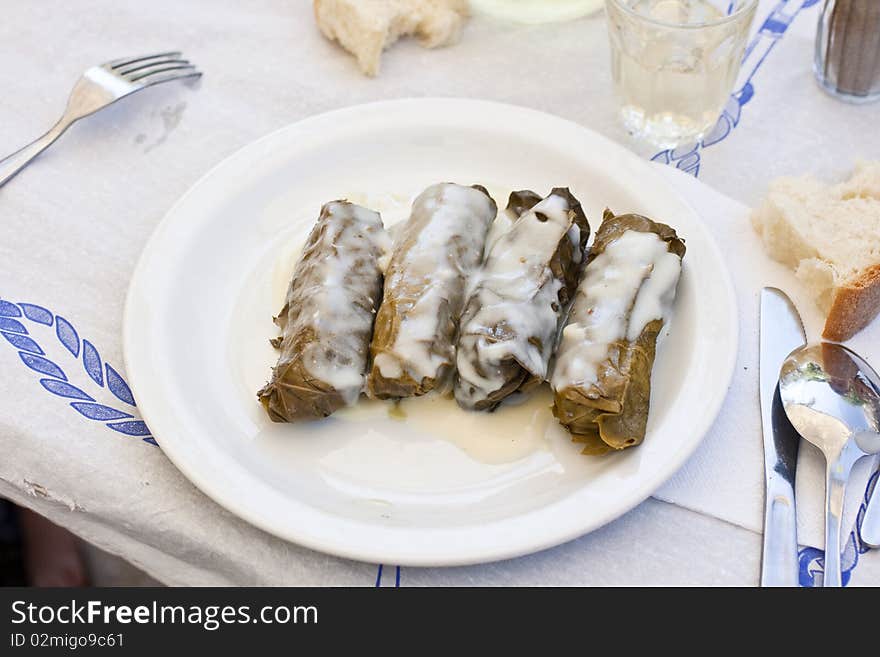 Dolmades a typical greek food