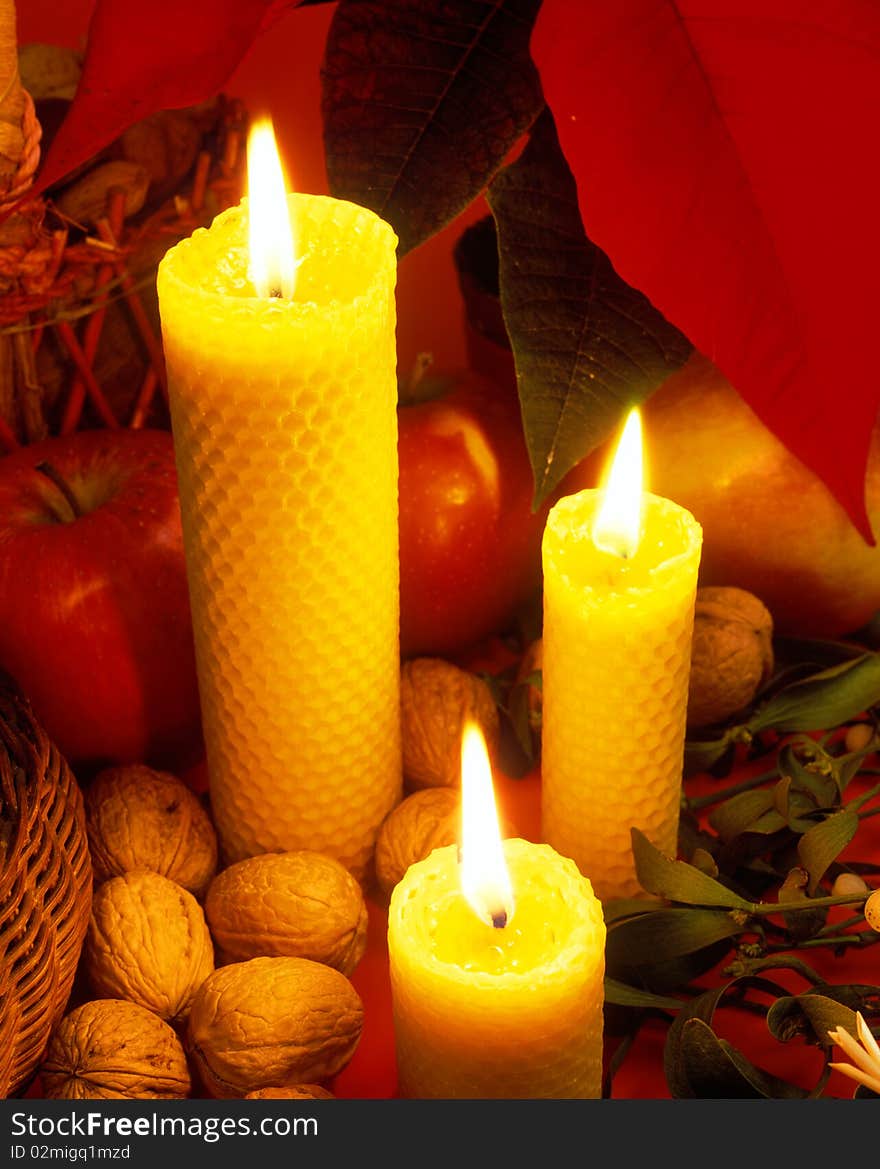 Christmas still life with candles