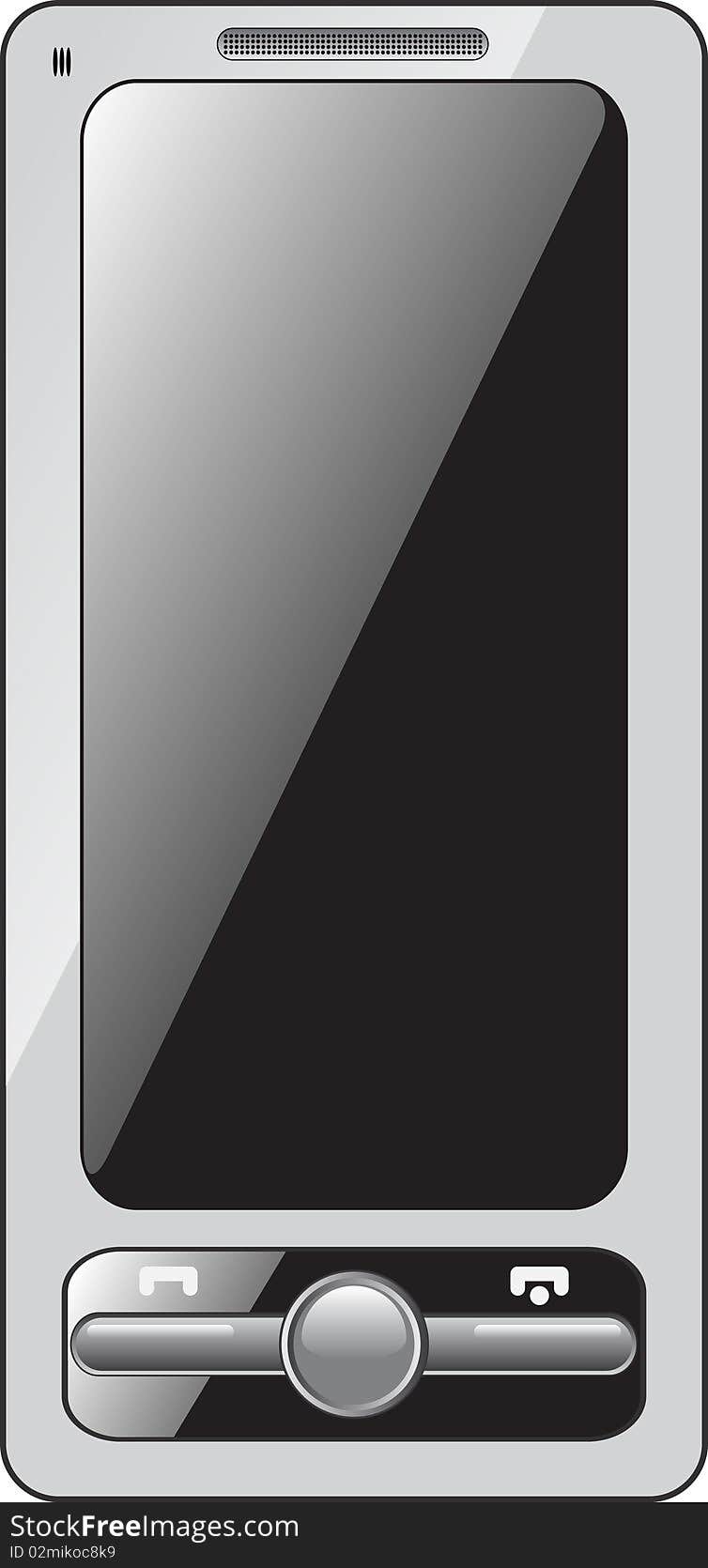 Mobile phone isolalted on white. Own design