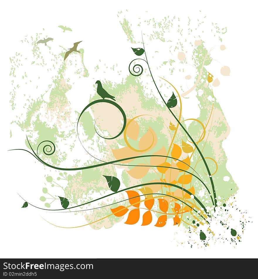 Abstract style floral design vector. Abstract style floral design vector