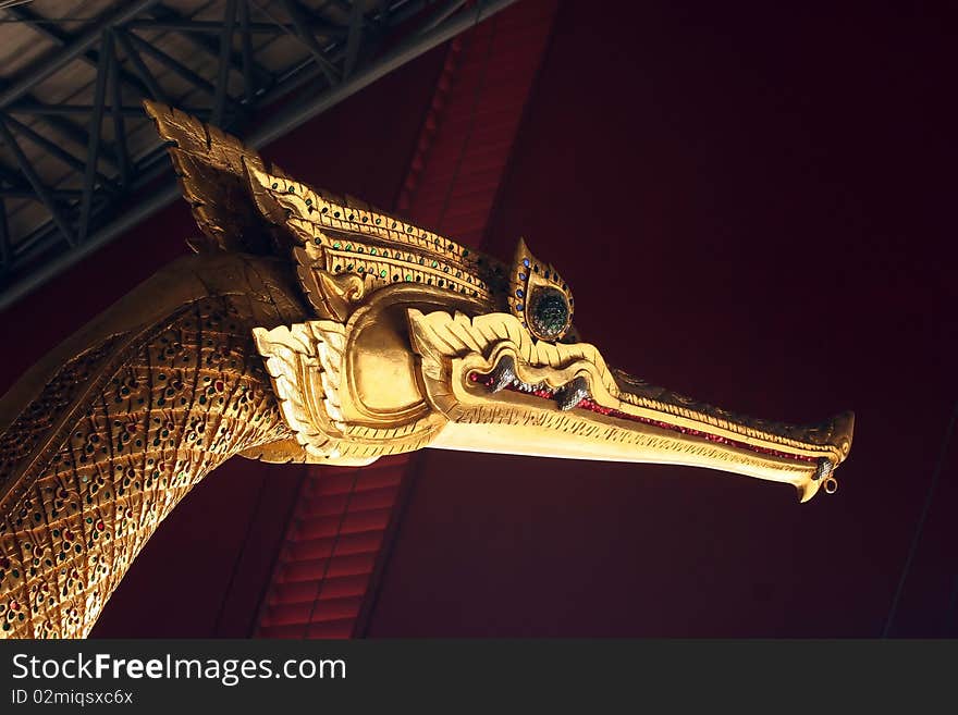 Head of Thai Royal Suphannahong, Thai Royal Barge Suphannahong ?Bangkok Thailand