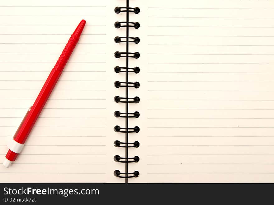 Lines of blank white paper notebook