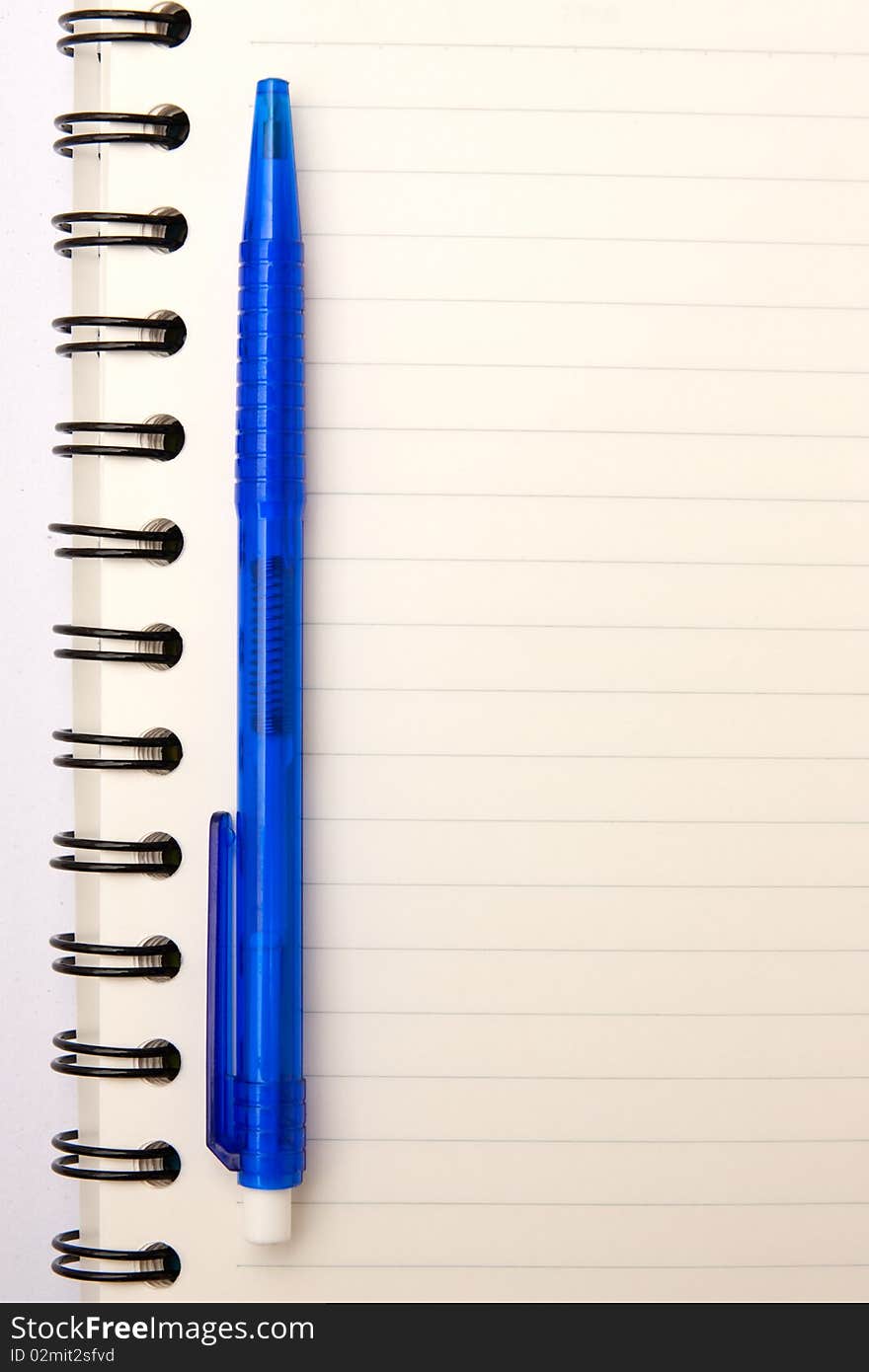 Lines of blank white paper notebook