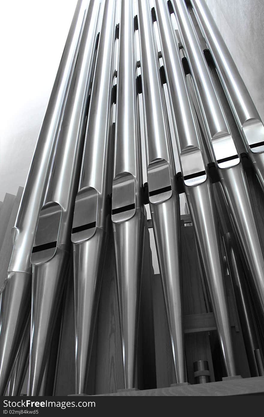 Modern Organ Pipes Close