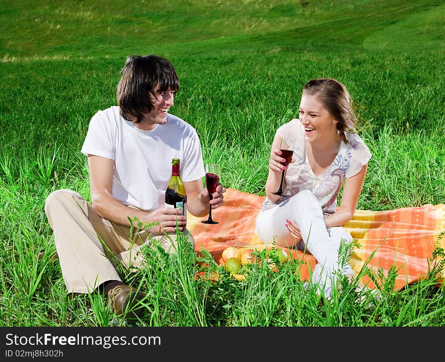 Boy And Girl With Wineglasses