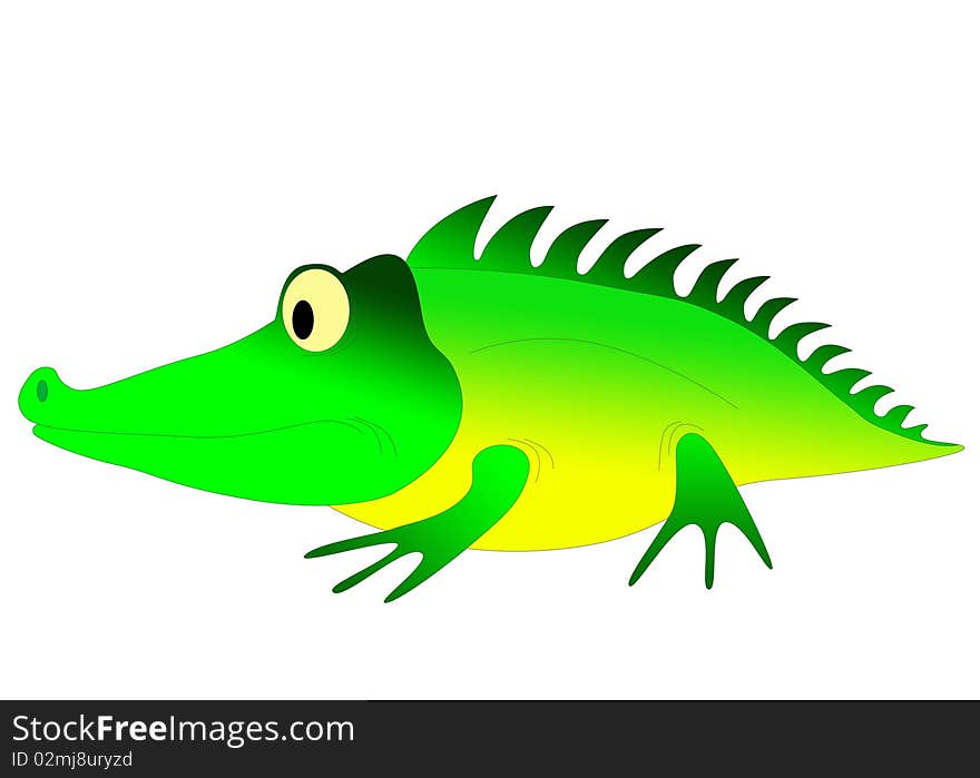 Bright and colorful big funny crocodile