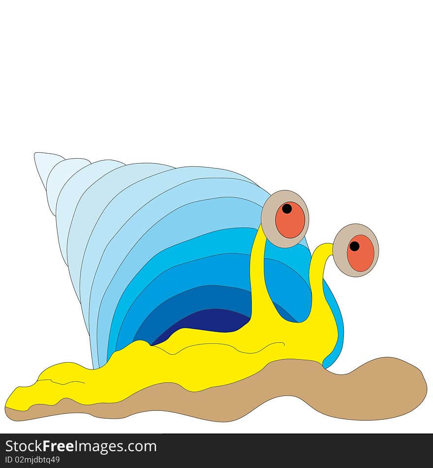 Bright and colorful sea snail