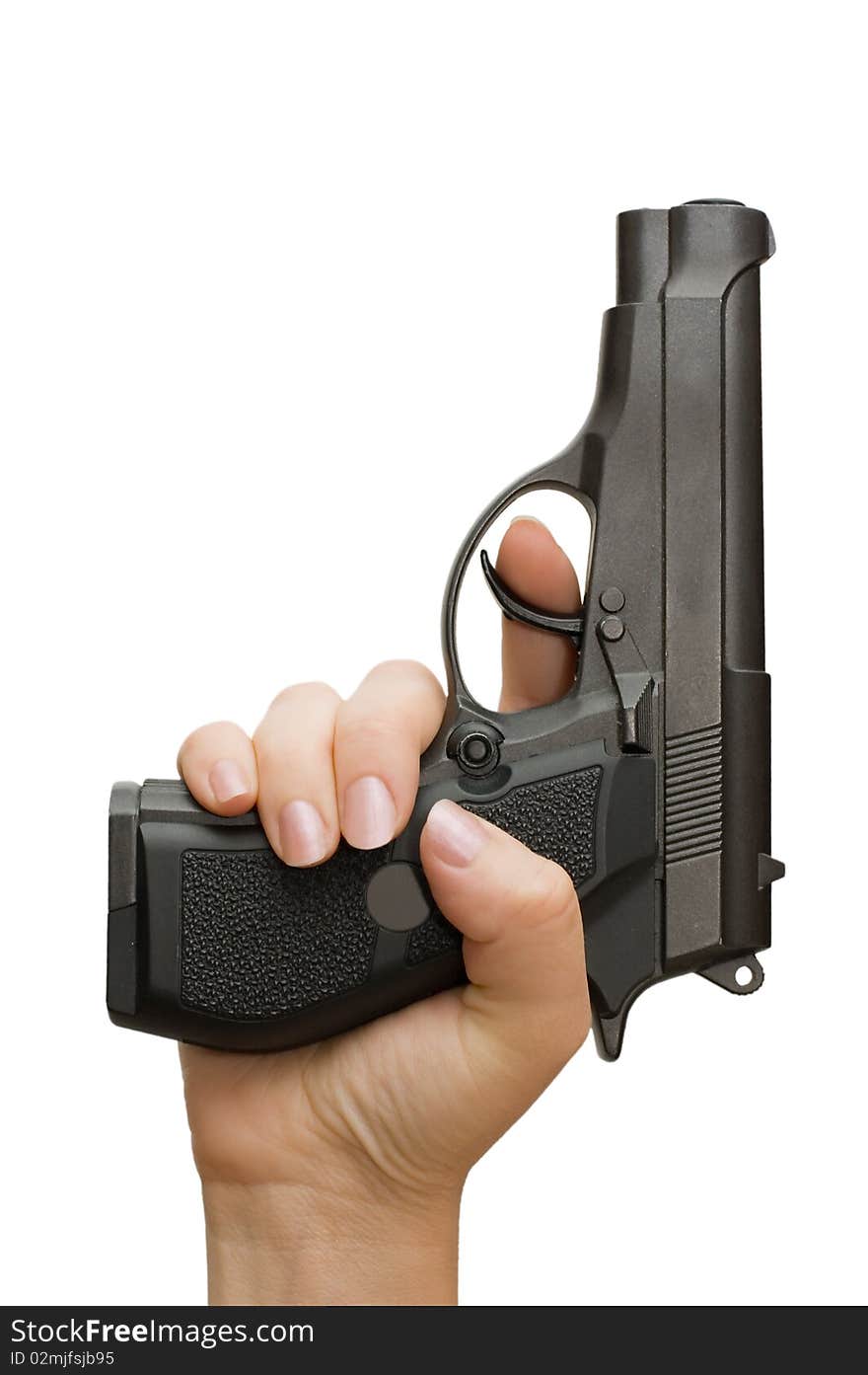 Pistol in a female hand