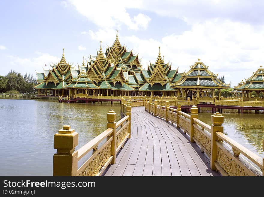 Castle Central water. Be architecture at Magnificent Bestead in Thailand.