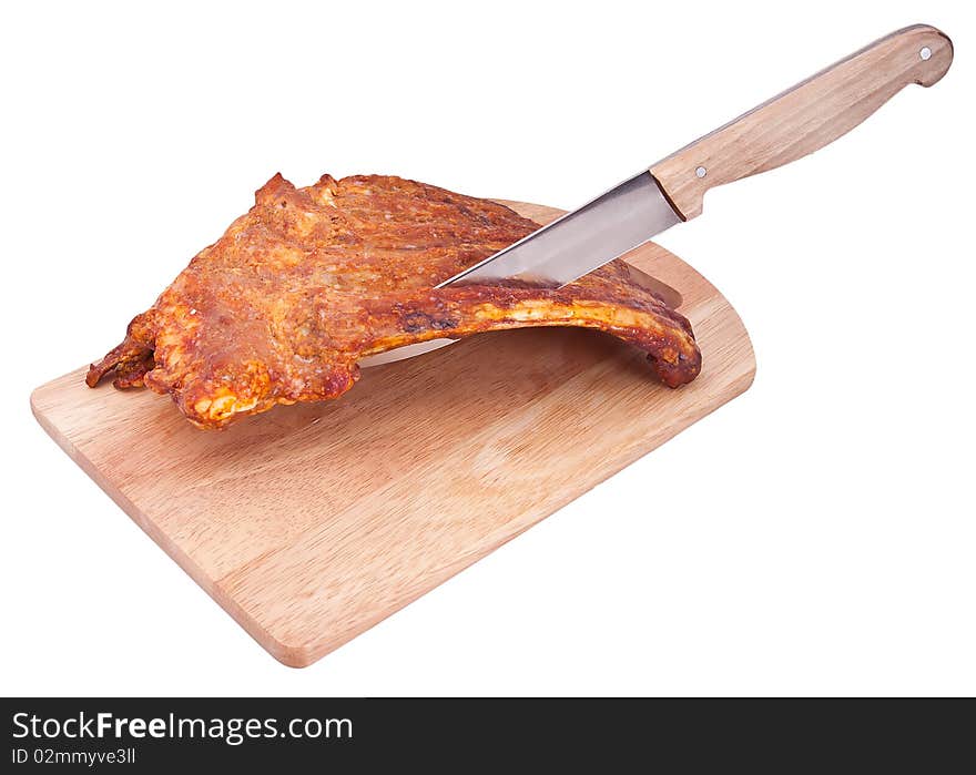 Smoked meat isolated on a white background