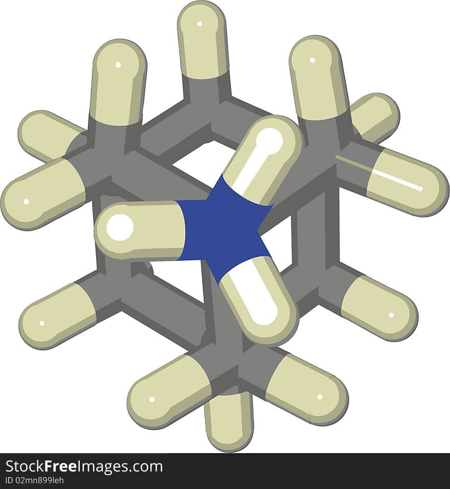 Grey  molecular structure on white background. Grey  molecular structure on white background