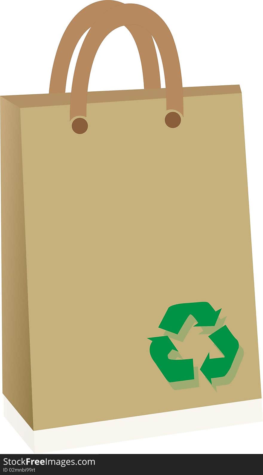 Shopping bag with green recycle logo. Shopping bag with green recycle logo.