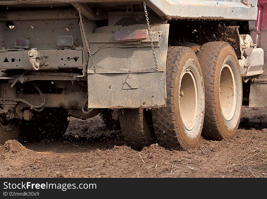 The truck in the mud