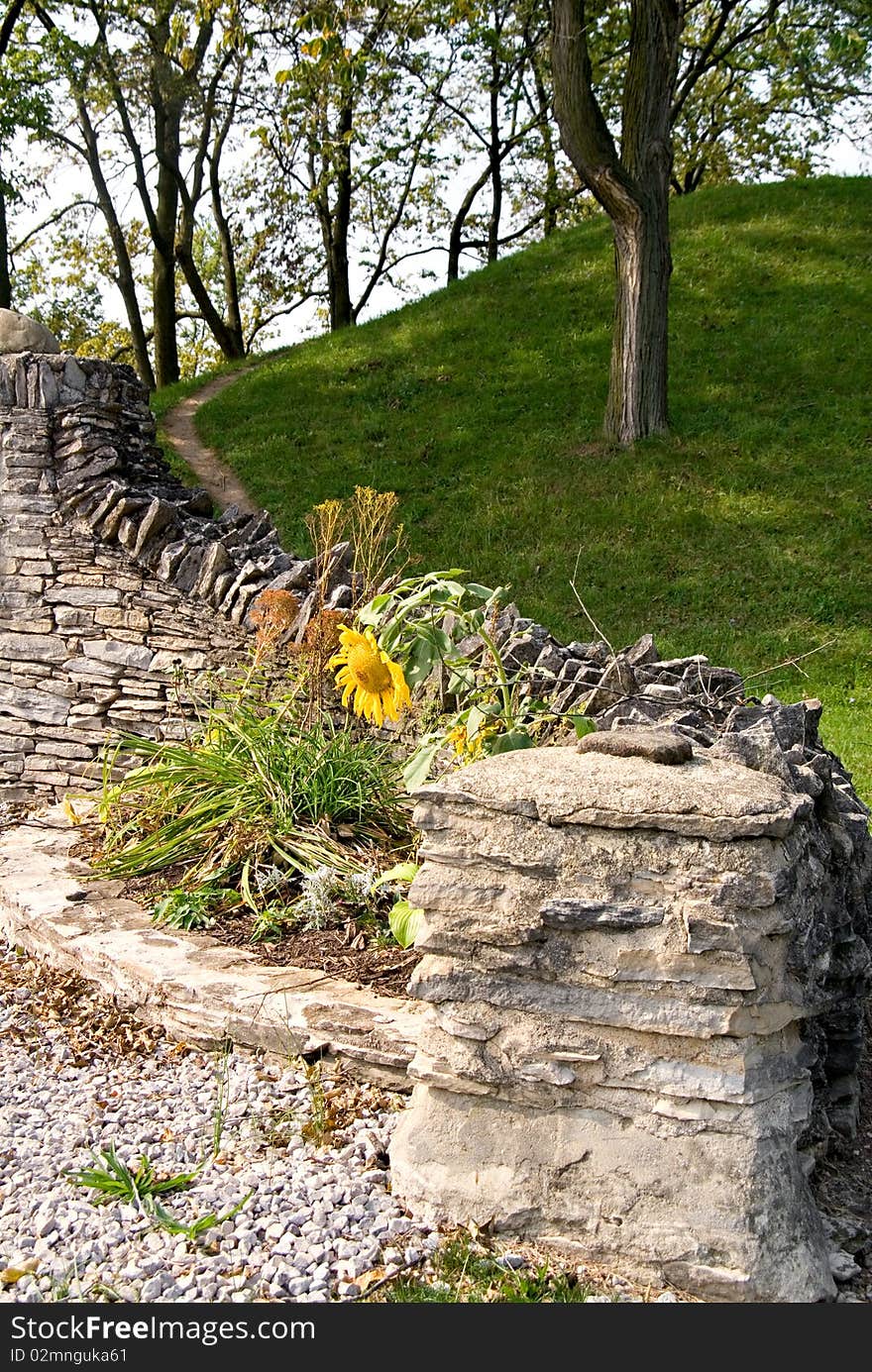 An American indian burial mound in Ohio.