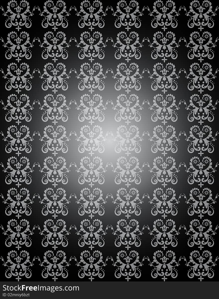 Seamless Damask vector wallpaper background. Seamless Damask vector wallpaper background