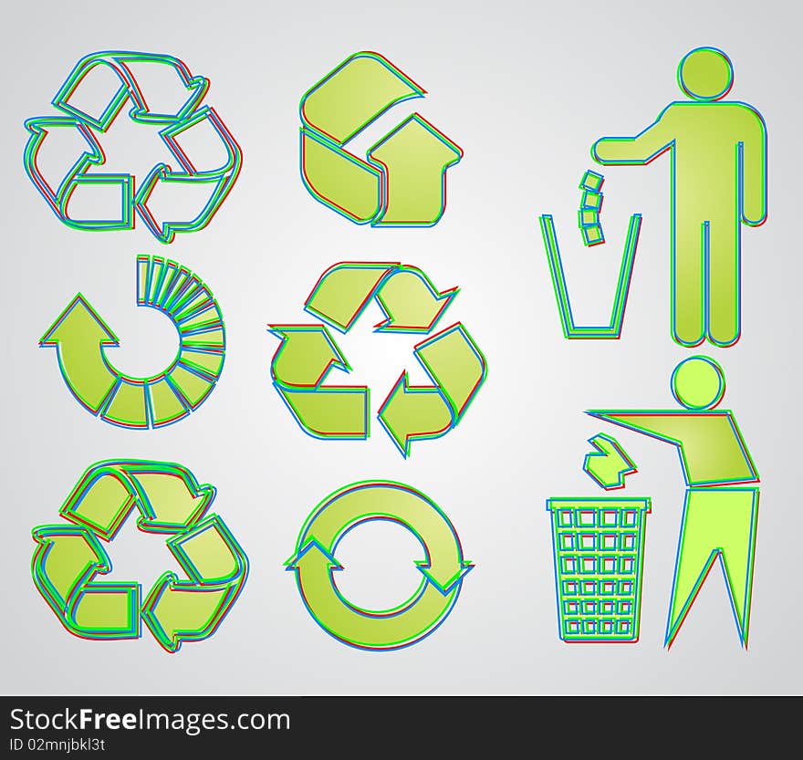 Most used recycle signs vector