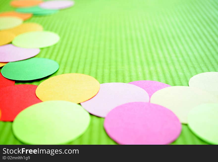 Colourful Rainbow Simple Circles. High angle Corner Composition Background. Paper cutout. Cartoon bubbles. Colourful Rainbow Simple Circles. High angle Corner Composition Background. Paper cutout. Cartoon bubbles.